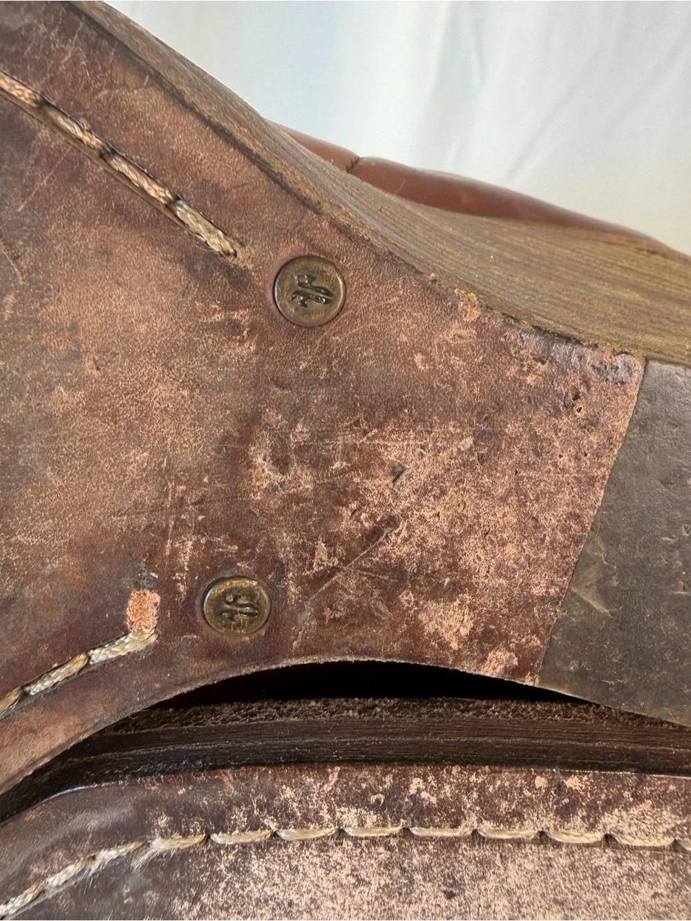 Frye Caroline sz9.5 Brown Leather Wooden Wedge Mid-Calf PullOnBoots Western